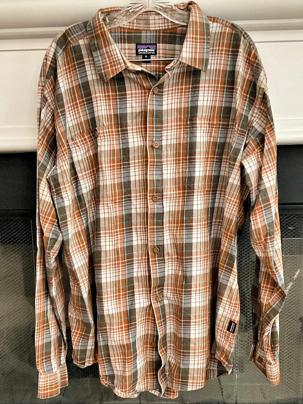 Patagonia Plaid Organic Cotton Shirt Size XL Like New